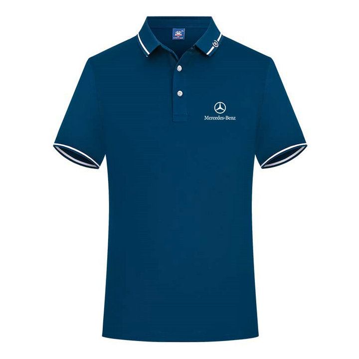 Polo Mercedes Benz Homme Tennis Manches Courtes Polo Extérieur été Loisirs Sports T-Shirt